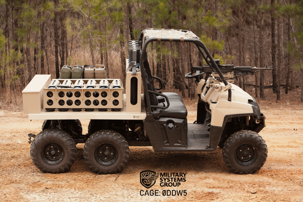 65 Mortar system on Polaris Ranger Military Systems Group