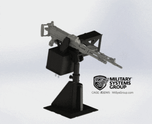 Helicopter machine gun ramp mount