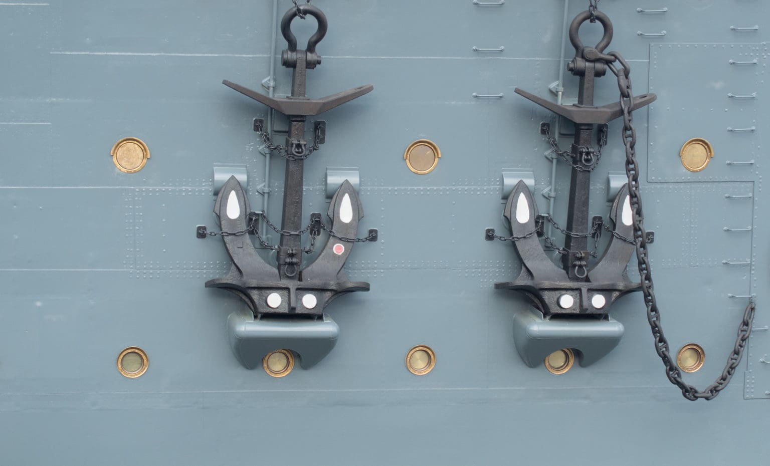 Close-up Of Anchors Of The Cruiser Aurora | Military Systems Group